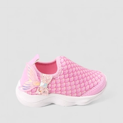 Slip On Infantil Gabrielinha Calce Fácil Detalhe Cauda Sereia Rosa
