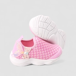 Slip On Infantil Gabrielinha Calce Fácil Detalhe Cauda Sereia Rosa
