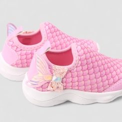 Slip On Infantil Gabrielinha Calce Fácil Detalhe Cauda Sereia Rosa