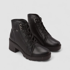 Bota Coturno Feminino Mississipi Cano Curto Tratorado Preto