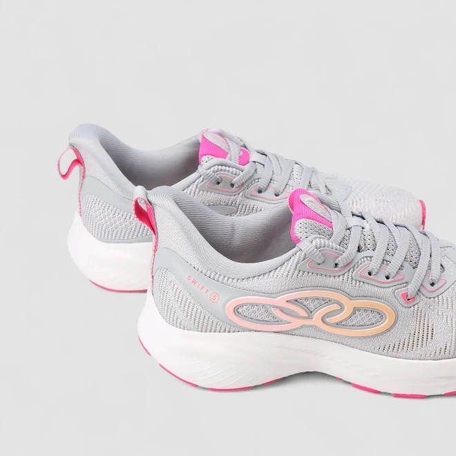 Tênis Esportivo Feminino Olympikus Swift 5 Cinza & Rosa