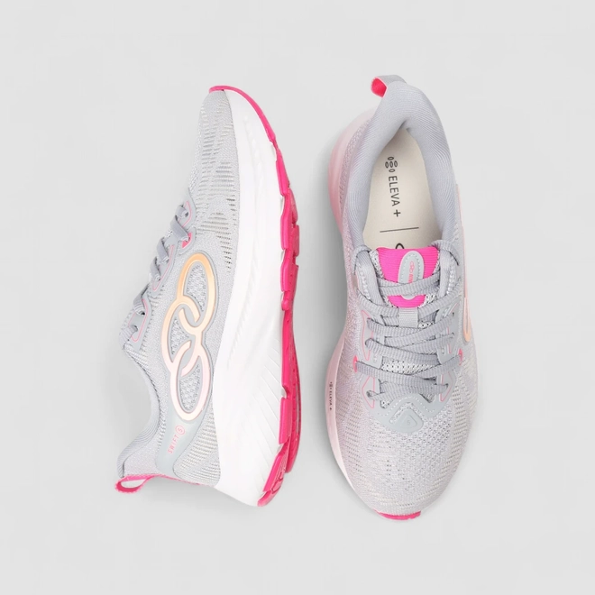 Tênis Esportivo Feminino Olympikus Swift 5 Cinza & Rosa