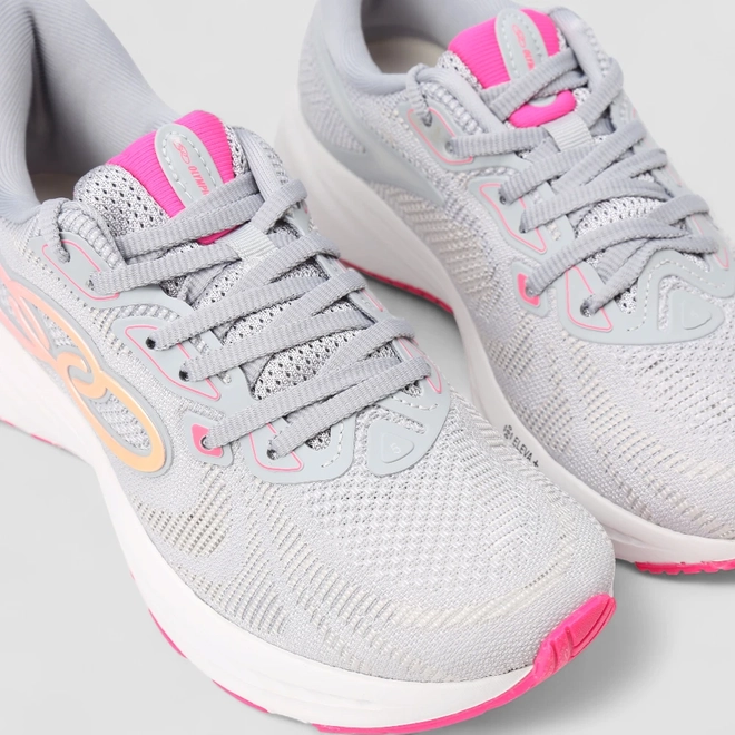 Tênis Esportivo Feminino Olympikus Swift 5 Cinza & Rosa