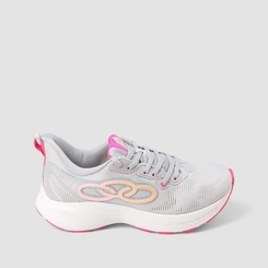 Tênis Esportivo Feminino Olympikus Swift 5 Cinza & Rosa
