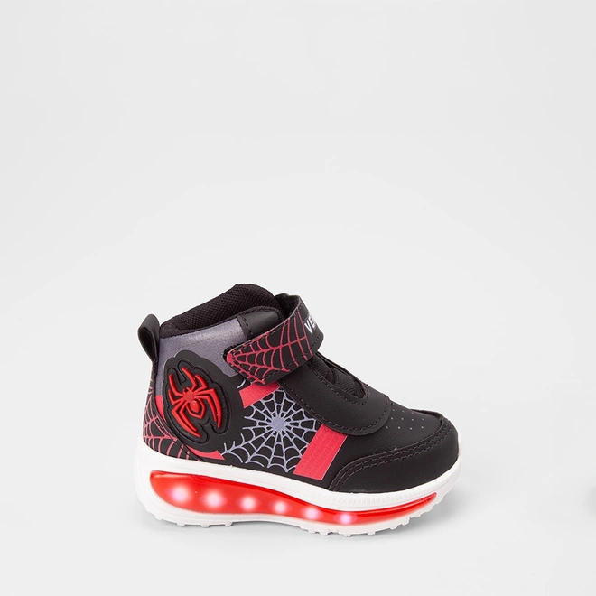 Tênis Casual Infantil Vertus Aranha Led Preto