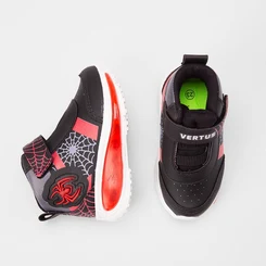 Tênis Casual Infantil Vertus Aranha Led Preto