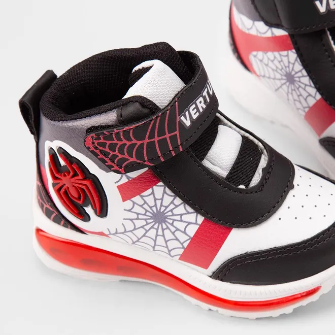 Tênis Casual Infantil Vertus Aranha Led Branco