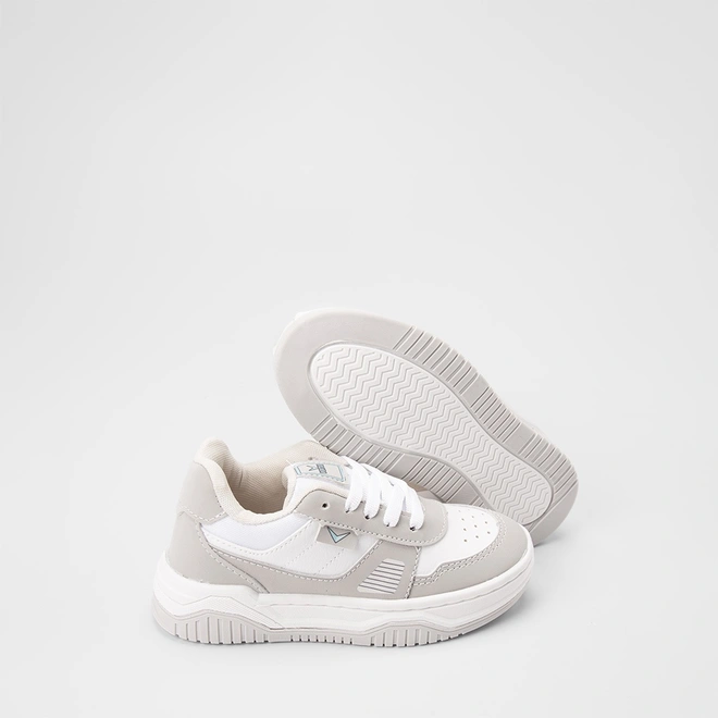 Tênis Casual Infantil Vertus Detalhe Recorte Branco