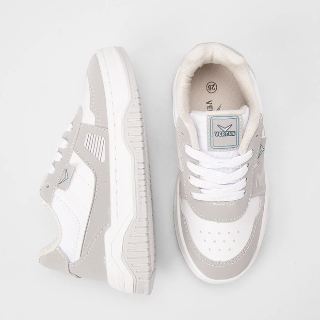 Tênis Casual Infantil Vertus Detalhe Recorte Branco