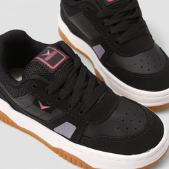 Tênis Casual Infantil Vertus Detalhe Mesh Preto