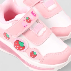 Tênis Casual Infantil Gabrielinha Detalhes Morango Rosa
