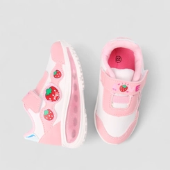 Tênis Casual Infantil Gabrielinha Detalhes Morango Rosa