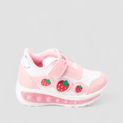 Tênis Casual Infantil Gabrielinha Detalhes Morango Rosa