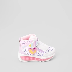 Tênis Casual Infantil Gabrielinha Led Coração Branco & Roxo