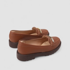 Mocassim Feminino Modare Ultraconforto Detalhe Dourado Marrom
