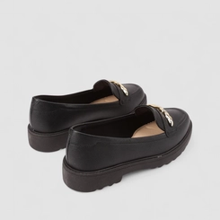 Mocassim Loafer Feminino Modare Ultraconforto Detalhe Dourado Preto