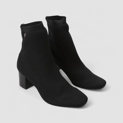 Bota Feminina Via Uno Knit Cano Curto Preta