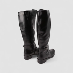Bota Feminina Mooncity Cano Alto Detalhe Fivela Preto