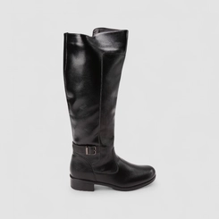 Bota Feminina Mooncity Cano Alto Detalhe Fivela Preto
