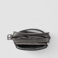 Bolsa Camera Bag Gabriela Pequena Transversal Detalhe Ilhós Cinza