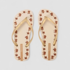 Chinelo Feminino Ipanema Capivara Metalizada Bege