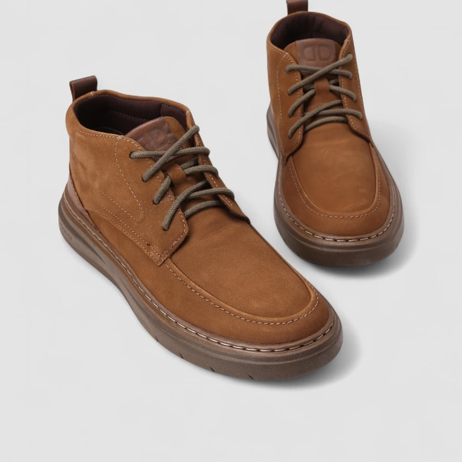 Bota Casual Masculina Democrata Clash Original Couro Caramelo