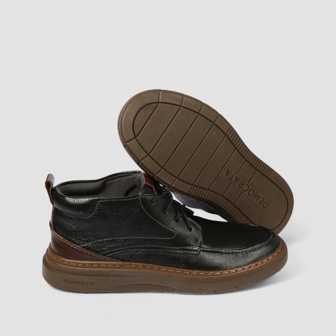 Bota Masculina Democrata Original Couro Preto