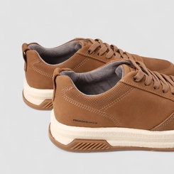Tênis Casual Masculino Pegada Original Couro Marrom