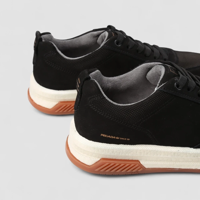 Tênis Casual Masculino Pegada Couro Preto