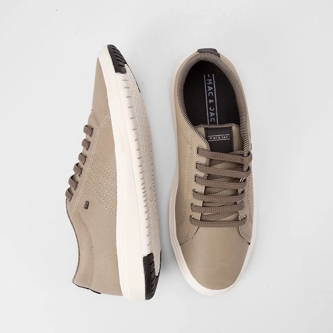 Tênis Casual Masculino Mac & Jac Elástico Bege