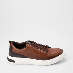 Tênis Casual Masculino Mac & Jac Elástico Detalhe Recorte Caramelo