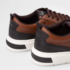 Tênis Casual Masculino Mac & Jac Elástico Detalhe Recorte Caramelo