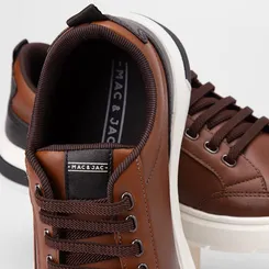 Tênis Casual Masculino Mac & Jac Elástico Detalhe Recorte Caramelo