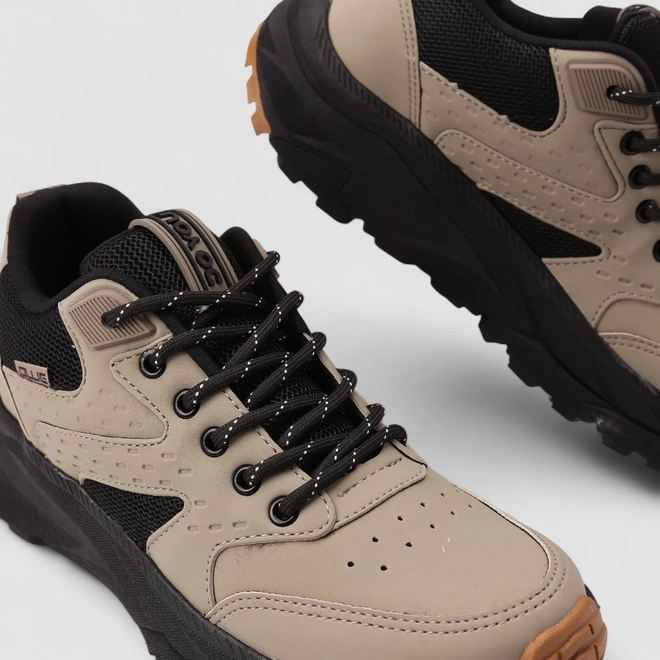 Tênis Casual Masculino Ollie Originals Bege & Preto