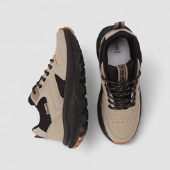 Tênis Casual Masculino Ollie Originals Bege & Preto