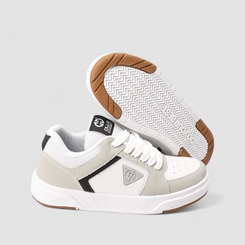 Tênis Casual Masculino Ollie Original Mesh Recorte Nobuck Branco
