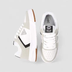 Tênis Casual Masculino Ollie Original Mesh Recorte Nobuck Branco