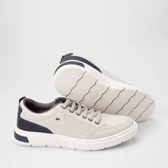 Tênis Casual Masculino Mac & Jac Elástico Detalhe Recorte Off White
