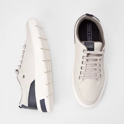 Tênis Casual Masculino Mac & Jac Elástico Detalhe Recorte Off White