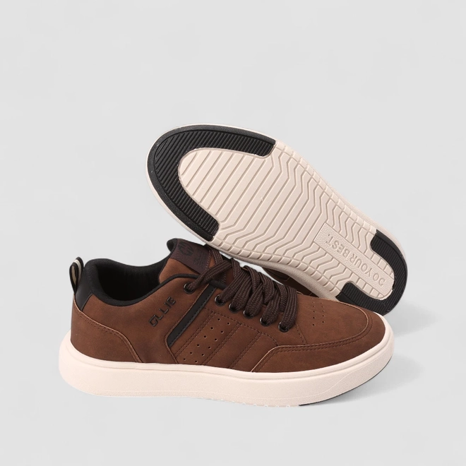 Tênis Casual Masculino Ollie Originals Perfuros Marrom