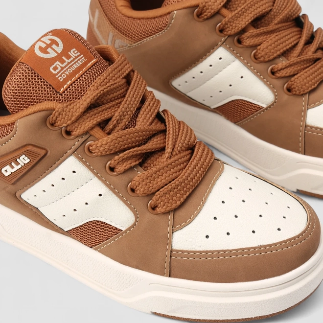 Tênis Casual Masculino Ollie Original Off White & Caramelo