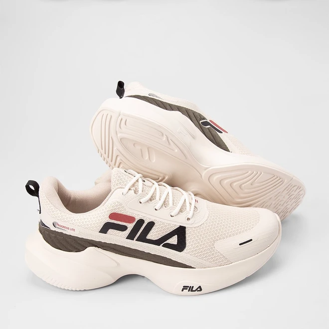Tênis Esportivo Masculino Fila Progress Lite Original Bege
