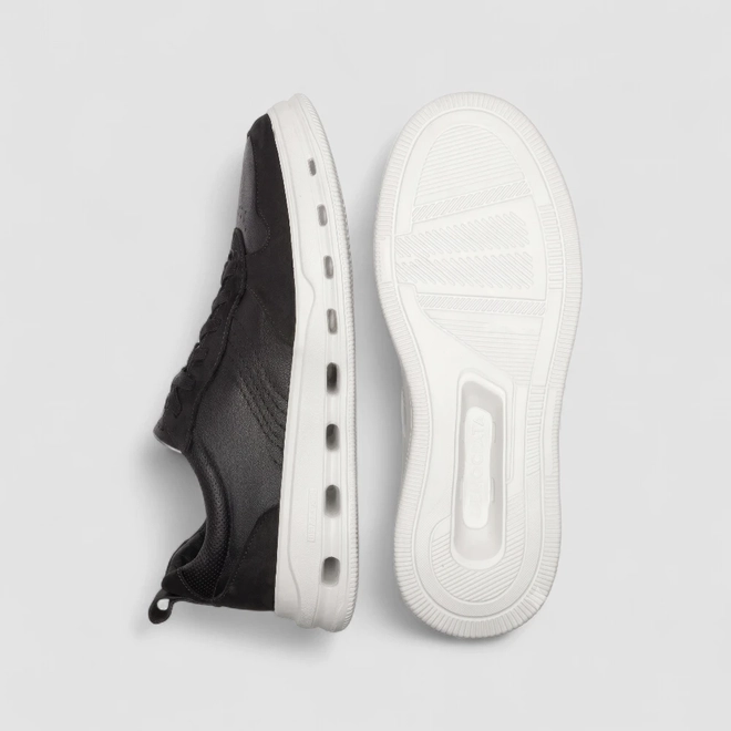 Tênis Casual Masculino Democrata Original Couro Groove Full Light Preto