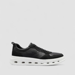Tênis Casual Masculino Democrata Original Couro Groove Full Light Preto