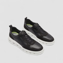 Tênis Casual Masculino Democrata Original Couro Groove Full Light Preto