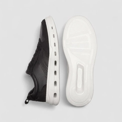 Tênis Casual Masculino Democrata Original Couro Groove Full Light Preto