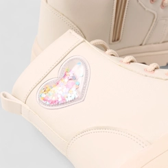 Bota Coturno Infantil Gabrielinha Enfeite Coração Confete Off White