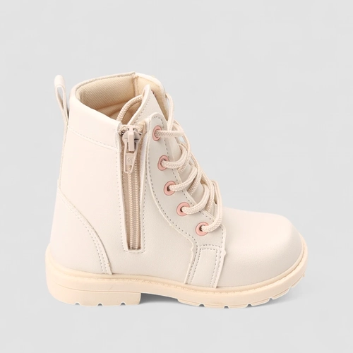 Bota Coturno Bebê Gabrielinha Enfeite Coração Confete Off White
