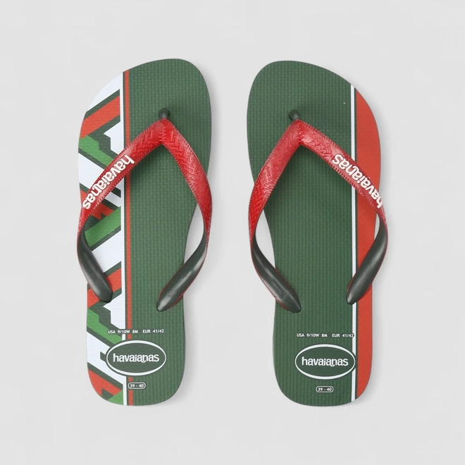 Chinelo Masculino Havaianas Original Nações México Verde & Vermelho