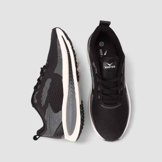 Tênis Esportivo Masculino Vertus Mesh Preto & Branco